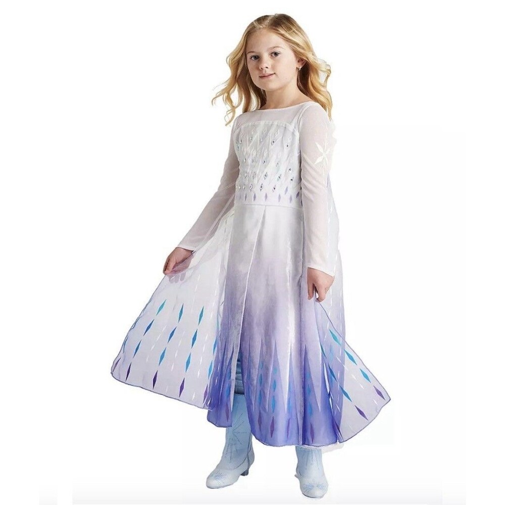 Disney Store Frozen 2 Queen Elsa Costume Dress Size 9/10 Elsa Snow Queen New - Picture 2 of 16